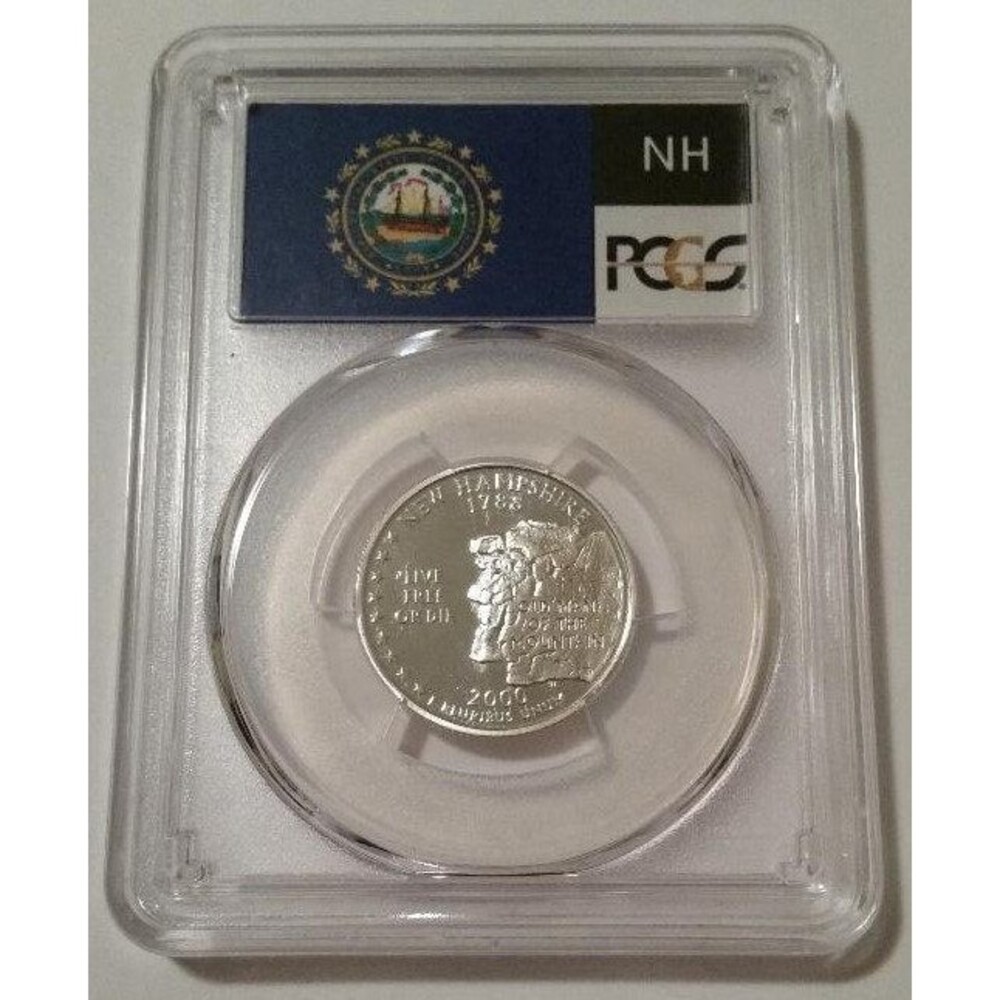 2000 S Silver New Hampshire State Quarter Proof PR69 DCAM PCGS Flag Label